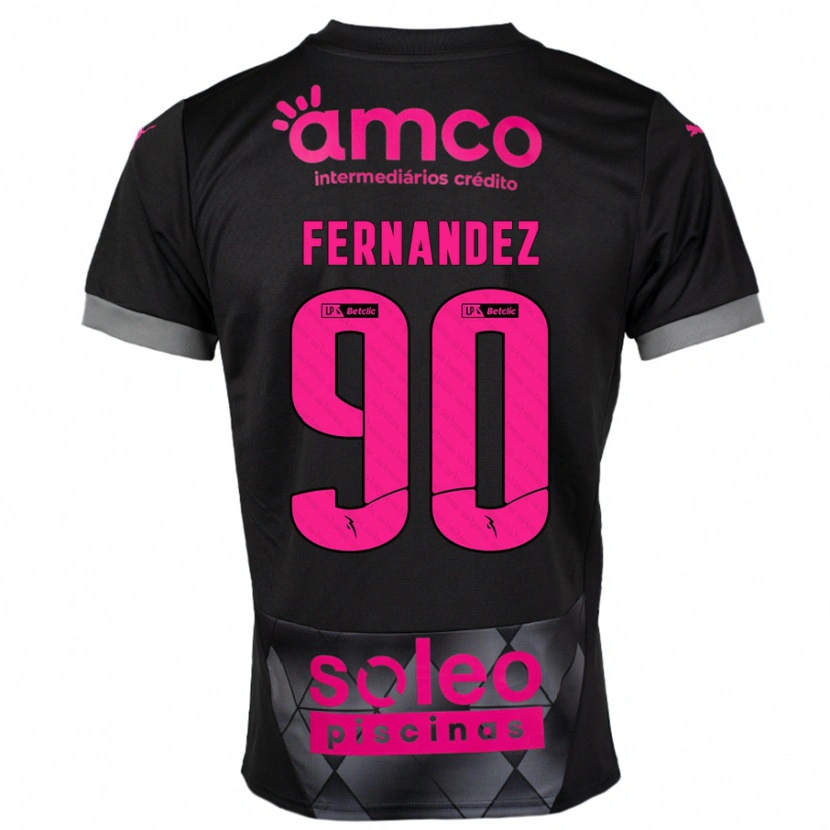 Danxen Kinder Roberto Fernández #90 Schwarz Rosa Auswärtstrikot Trikot 2024/25 T-Shirt Schweiz