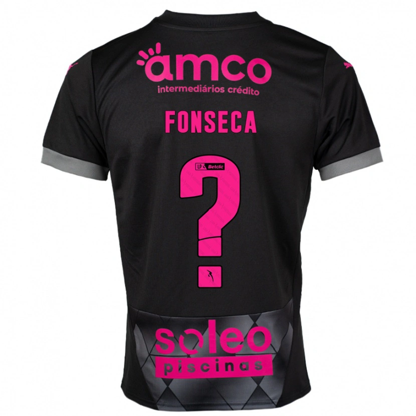 Danxen Kinder Diogo Fonseca #0 Schwarz Rosa Auswärtstrikot Trikot 2024/25 T-Shirt Schweiz