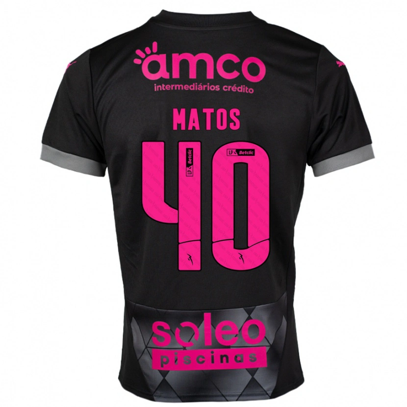 Danxen Kinder João Matos #40 Schwarz Rosa Auswärtstrikot Trikot 2024/25 T-Shirt Schweiz