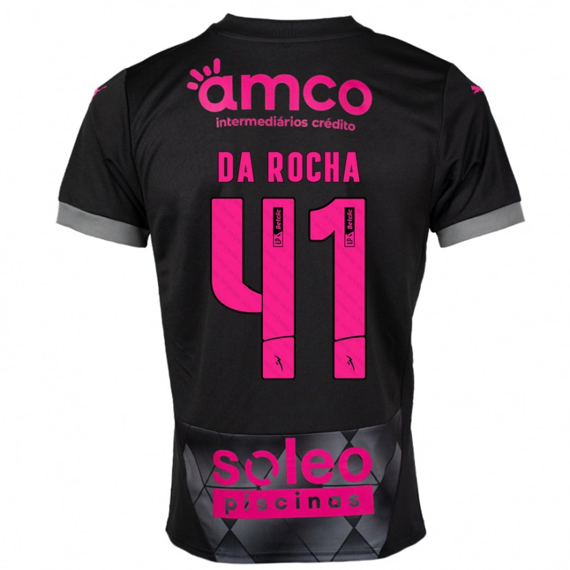 Danxen Kinder Yanis Da Rocha #41 Schwarz Rosa Auswärtstrikot Trikot 2024/25 T-Shirt Schweiz