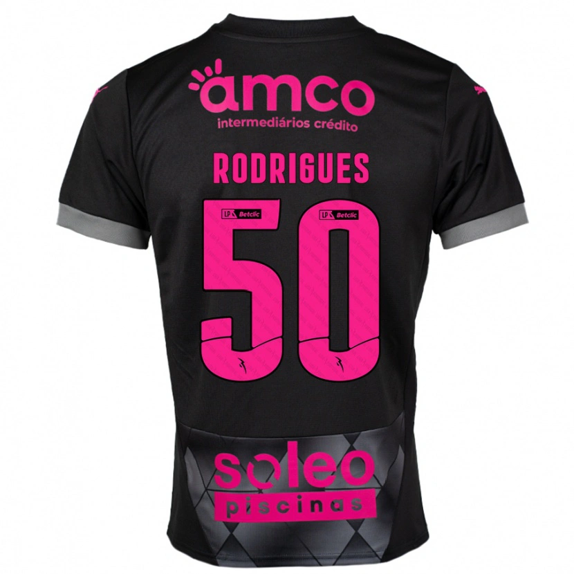 Danxen Kinder Diego Rodrigues #50 Schwarz Rosa Auswärtstrikot Trikot 2024/25 T-Shirt Schweiz