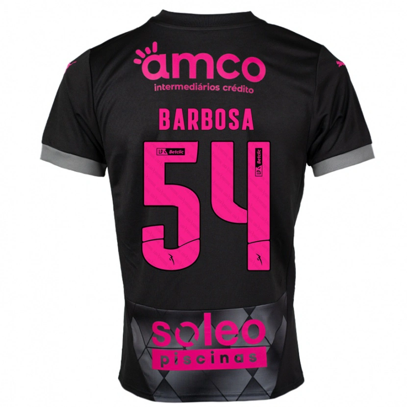 Danxen Kinder Guilherme Barbosa #54 Schwarz Rosa Auswärtstrikot Trikot 2024/25 T-Shirt Schweiz