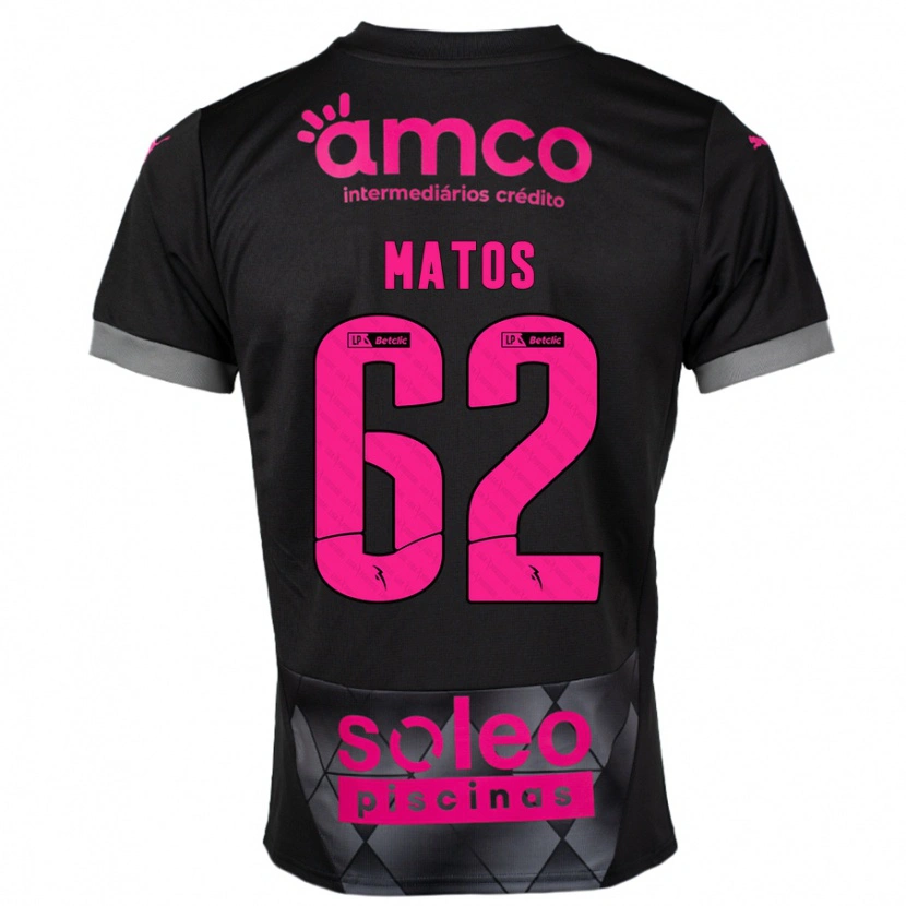 Danxen Kinder Nuno Matos #62 Schwarz Rosa Auswärtstrikot Trikot 2024/25 T-Shirt Schweiz