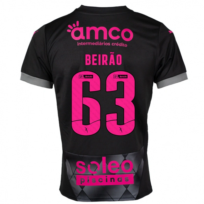 Danxen Kinder Rodrigo Beirão #63 Schwarz Rosa Auswärtstrikot Trikot 2024/25 T-Shirt Schweiz