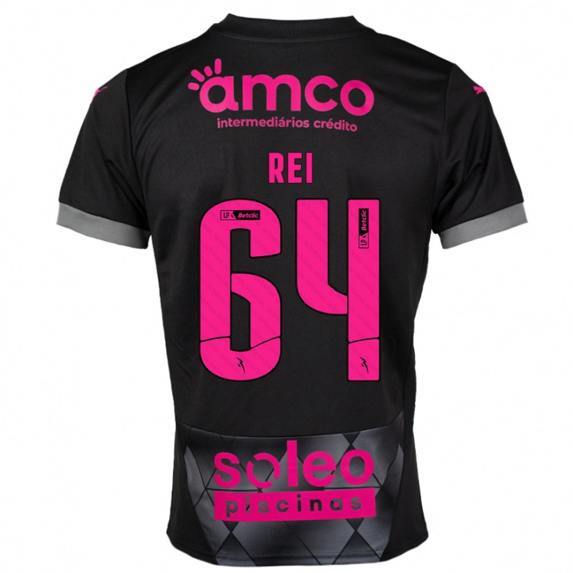 Danxen Kinder Ricardo Rei #64 Schwarz Rosa Auswärtstrikot Trikot 2024/25 T-Shirt Schweiz