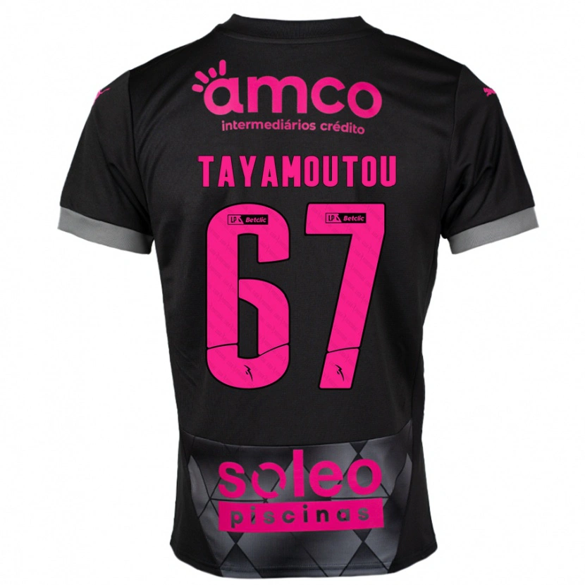 Danxen Kinder Enzo Tayamoutou #67 Schwarz Rosa Auswärtstrikot Trikot 2024/25 T-Shirt Schweiz