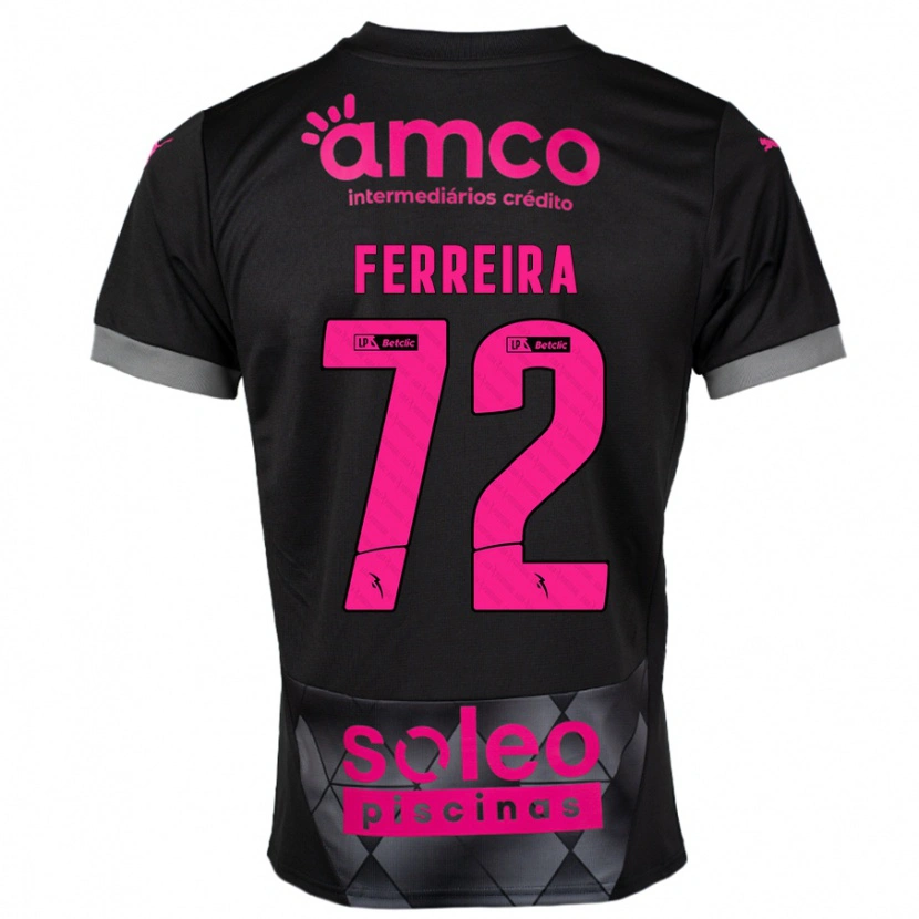 Danxen Kinder André Ferreira #72 Schwarz Rosa Auswärtstrikot Trikot 2024/25 T-Shirt Schweiz