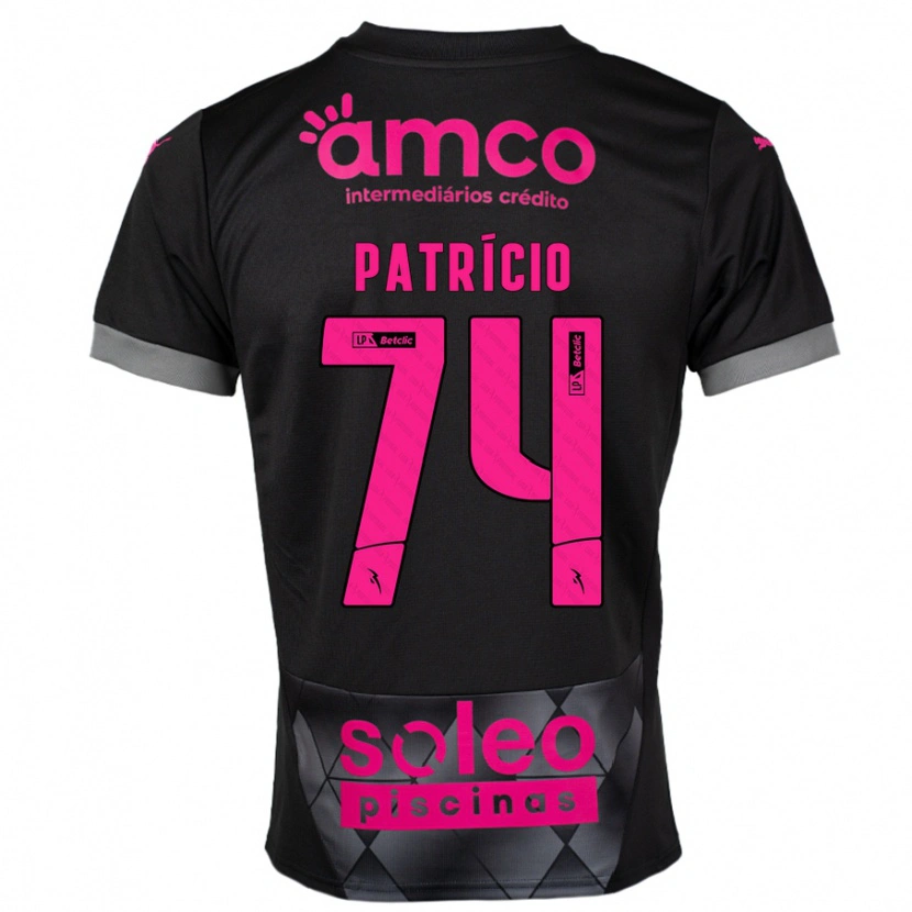 Danxen Kinder Nuno Patrício #74 Schwarz Rosa Auswärtstrikot Trikot 2024/25 T-Shirt Schweiz