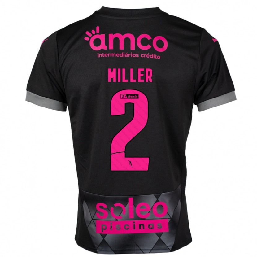 Danxen Kinder Maria Miller #2 Schwarz Rosa Auswärtstrikot Trikot 2024/25 T-Shirt Schweiz