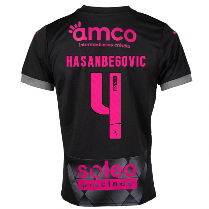 Danxen Kinder Melisa Hasanbegović #4 Schwarz Rosa Auswärtstrikot Trikot 2024/25 T-Shirt Schweiz