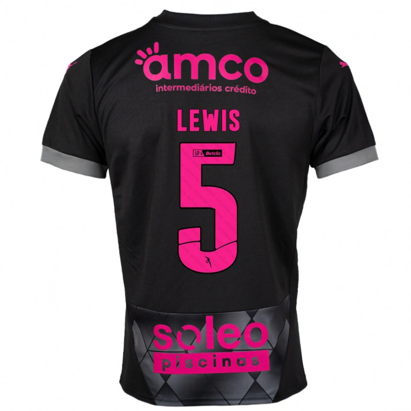 Danxen Kinder Leah Lewis #5 Schwarz Rosa Auswärtstrikot Trikot 2024/25 T-Shirt Schweiz