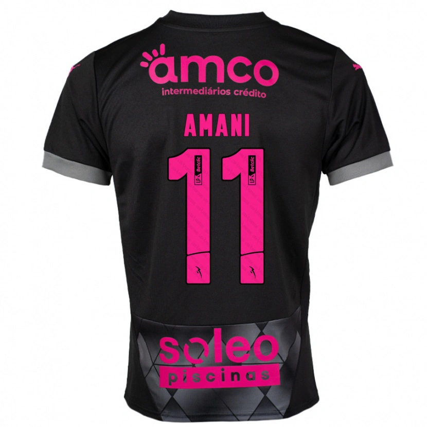 Danxen Kinder Jolina Amani #11 Schwarz Rosa Auswärtstrikot Trikot 2024/25 T-Shirt Schweiz