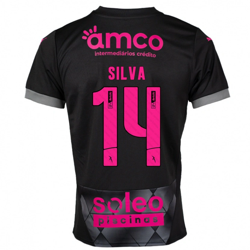 Danxen Kinder Dolores Silva #14 Schwarz Rosa Auswärtstrikot Trikot 2024/25 T-Shirt Schweiz