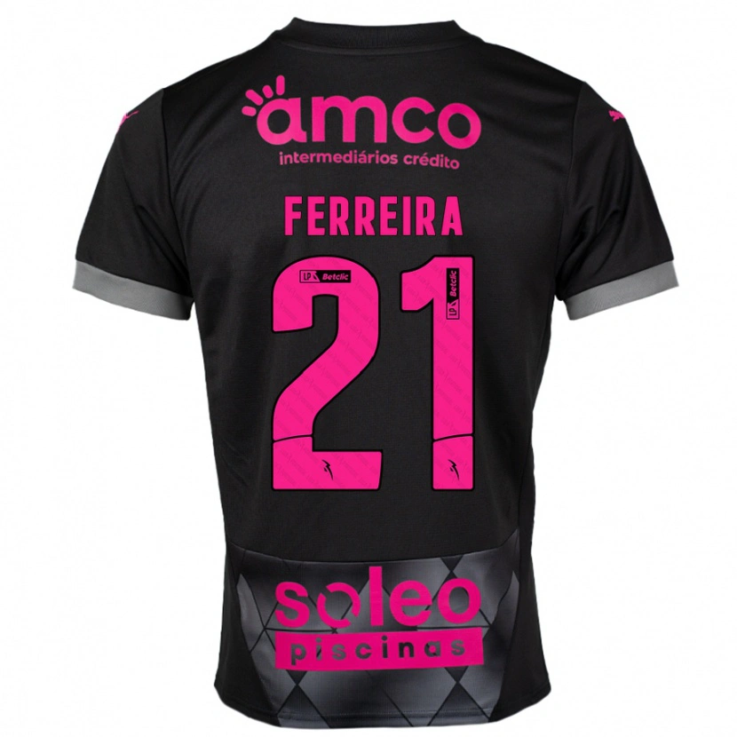 Danxen Kinder Ana Carolina Ferreira #21 Schwarz Rosa Auswärtstrikot Trikot 2024/25 T-Shirt Schweiz