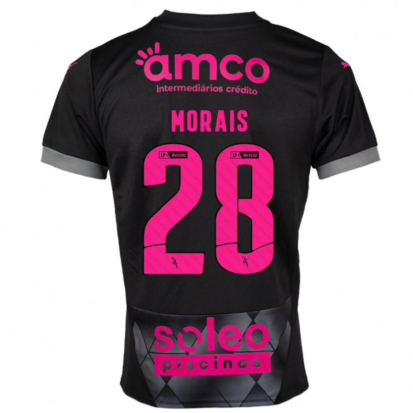 Danxen Kinder Patrícia Morais #28 Schwarz Rosa Auswärtstrikot Trikot 2024/25 T-Shirt Schweiz