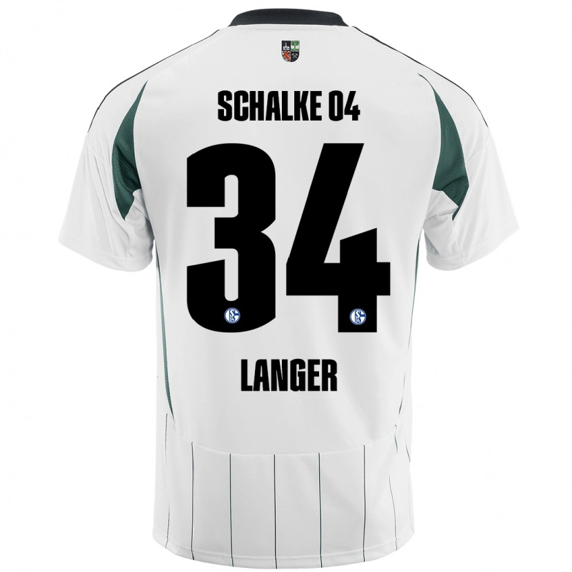 Danxen Kinder Michael Langer #34 Weiß Grün Auswärtstrikot Trikot 2024/25 T-Shirt Schweiz