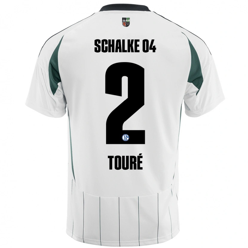 Danxen Kinder Tidiane Touré #2 Weiß Grün Auswärtstrikot Trikot 2024/25 T-Shirt Schweiz