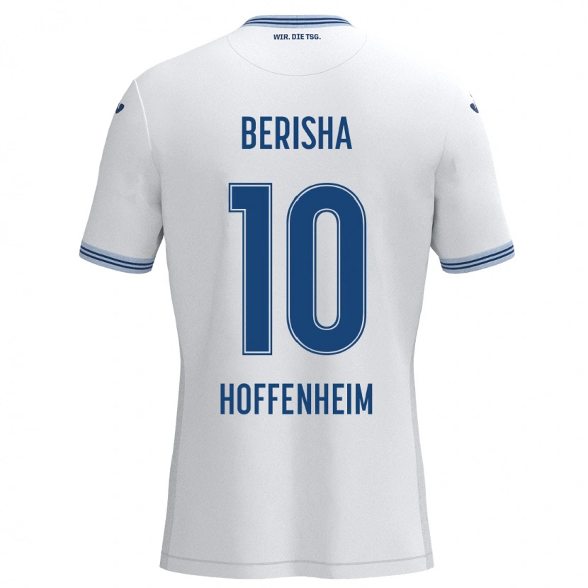 Danxen Kinder Mergim Berisha #10 Weiß Blau Auswärtstrikot Trikot 2024/25 T-Shirt Schweiz