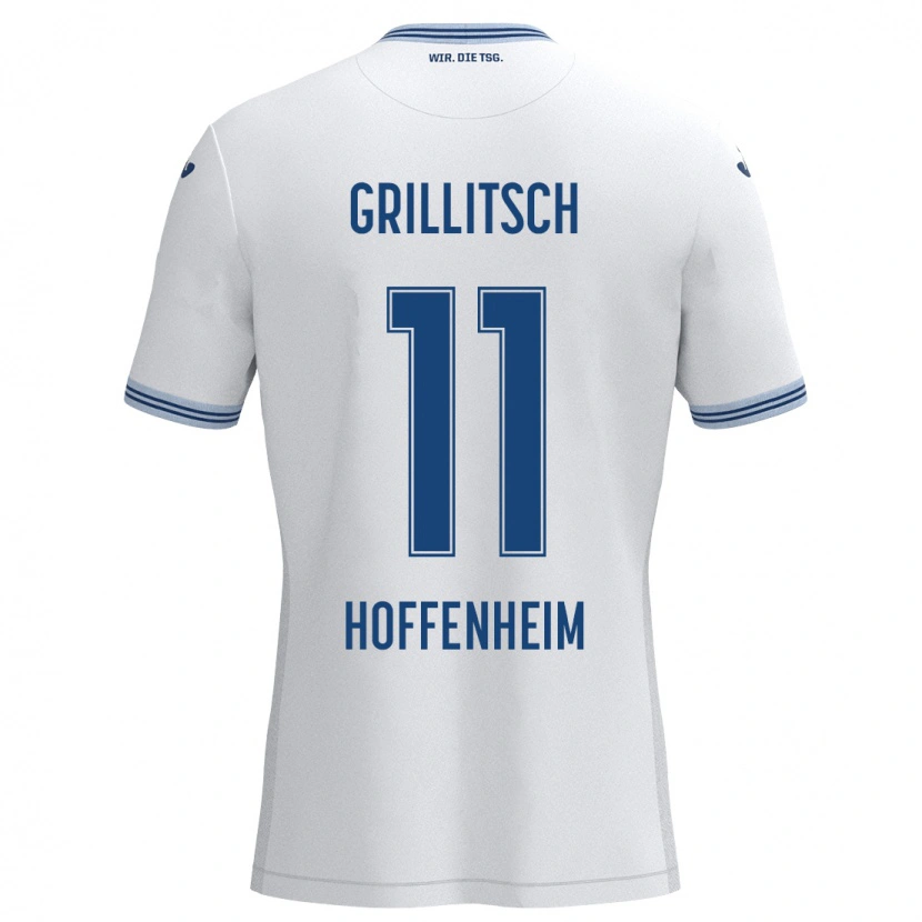 Danxen Kinder Florian Grillitsch #11 Weiß Blau Auswärtstrikot Trikot 2024/25 T-Shirt Schweiz