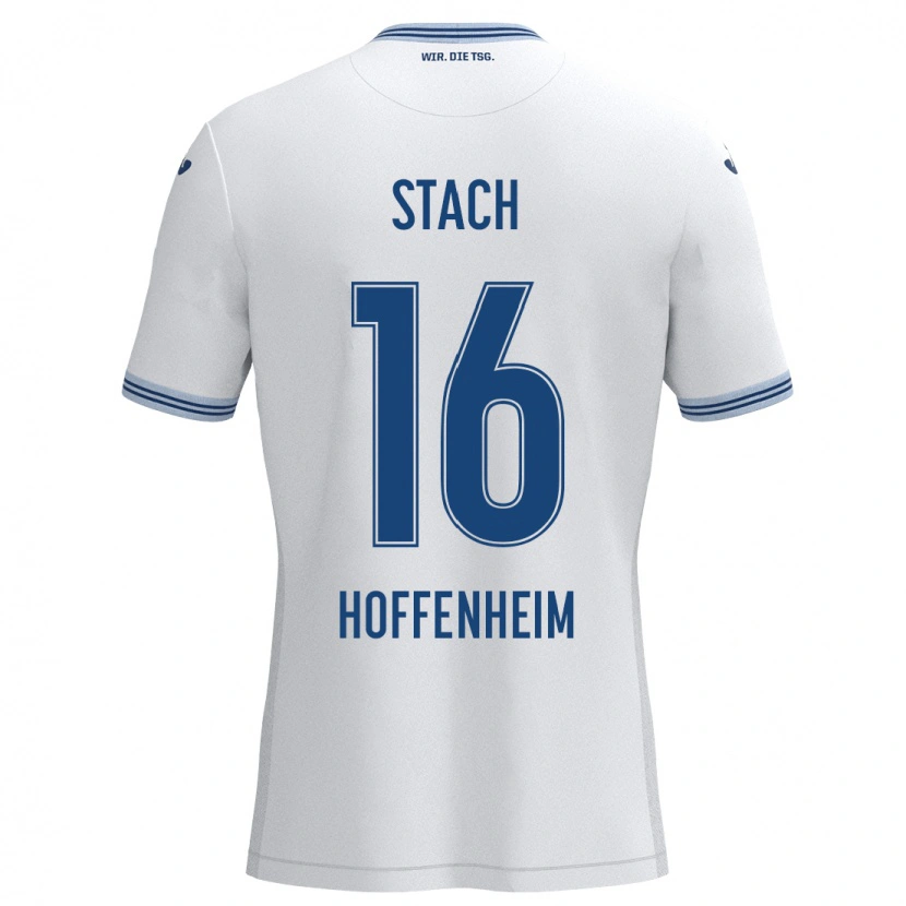 Danxen Kinder Anton Stach #16 Weiß Blau Auswärtstrikot Trikot 2024/25 T-Shirt Schweiz