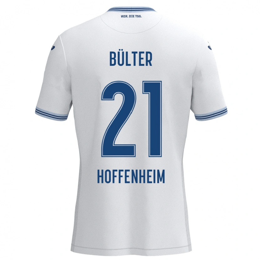 Danxen Kinder Marius Bülter #21 Weiß Blau Auswärtstrikot Trikot 2024/25 T-Shirt Schweiz