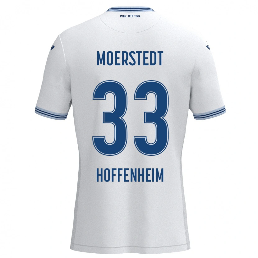 Danxen Kinder Max Moerstedt #33 Weiß Blau Auswärtstrikot Trikot 2024/25 T-Shirt Schweiz