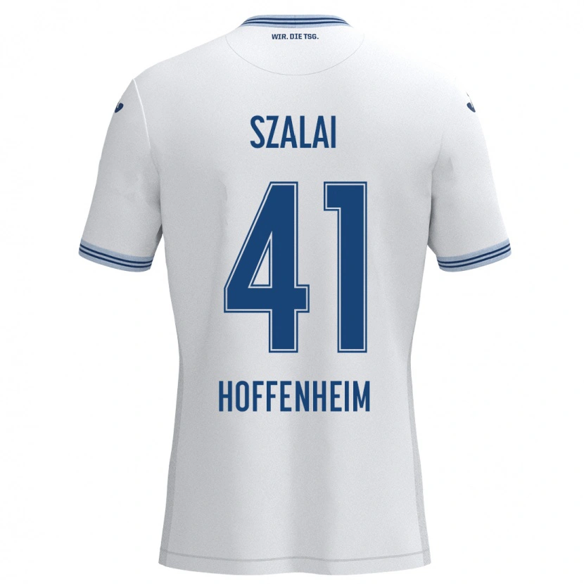 Danxen Kinder Attila Szalai #41 Weiß Blau Auswärtstrikot Trikot 2024/25 T-Shirt Schweiz