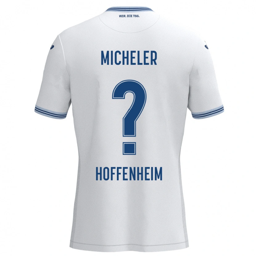 Danxen Kinder Florian Micheler #0 Weiß Blau Auswärtstrikot Trikot 2024/25 T-Shirt Schweiz