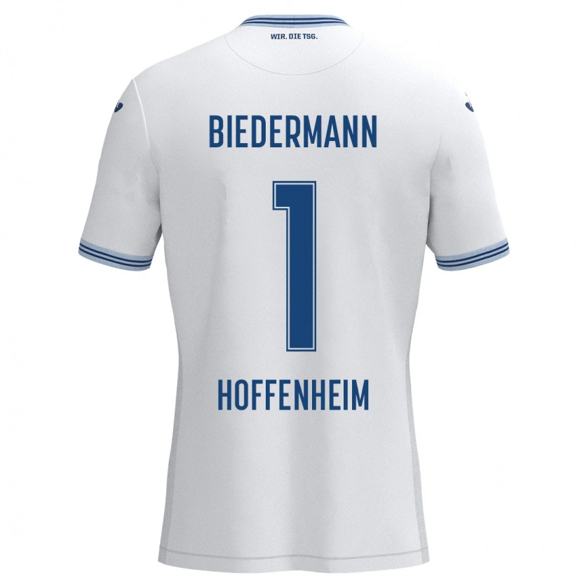 Danxen Kinder Nico Biedermann #1 Weiß Blau Auswärtstrikot Trikot 2024/25 T-Shirt Schweiz