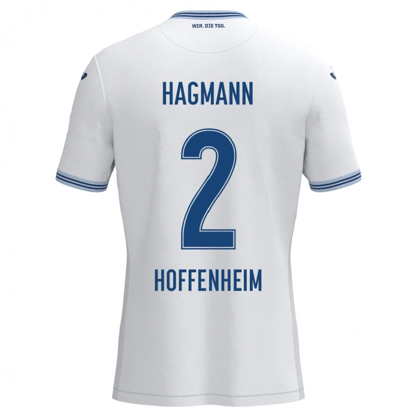 Danxen Kinder Felix Hagmann #2 Weiß Blau Auswärtstrikot Trikot 2024/25 T-Shirt Schweiz