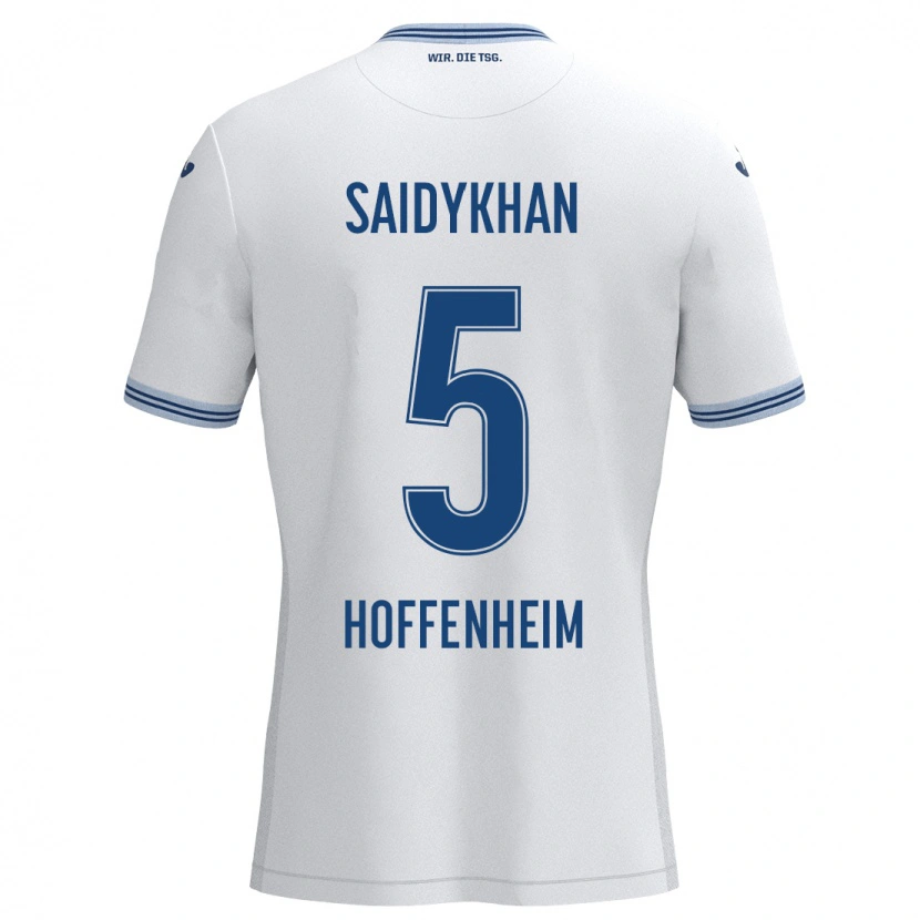 Danxen Kinder Ibrahim Saidykhan #5 Weiß Blau Auswärtstrikot Trikot 2024/25 T-Shirt Schweiz