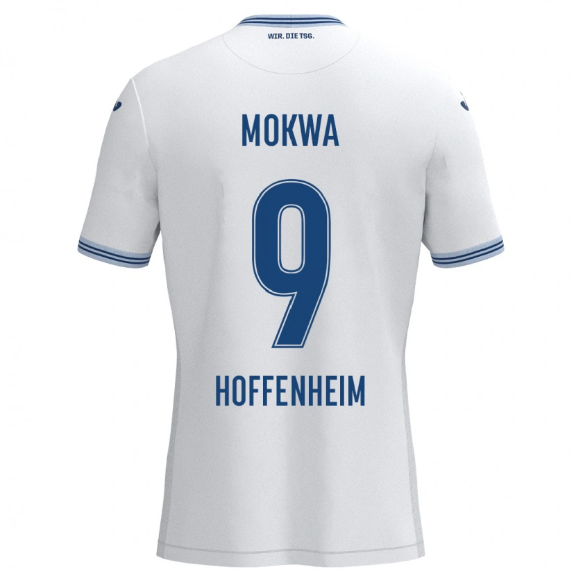 Danxen Kinder David Mokwa #9 Weiß Blau Auswärtstrikot Trikot 2024/25 T-Shirt Schweiz