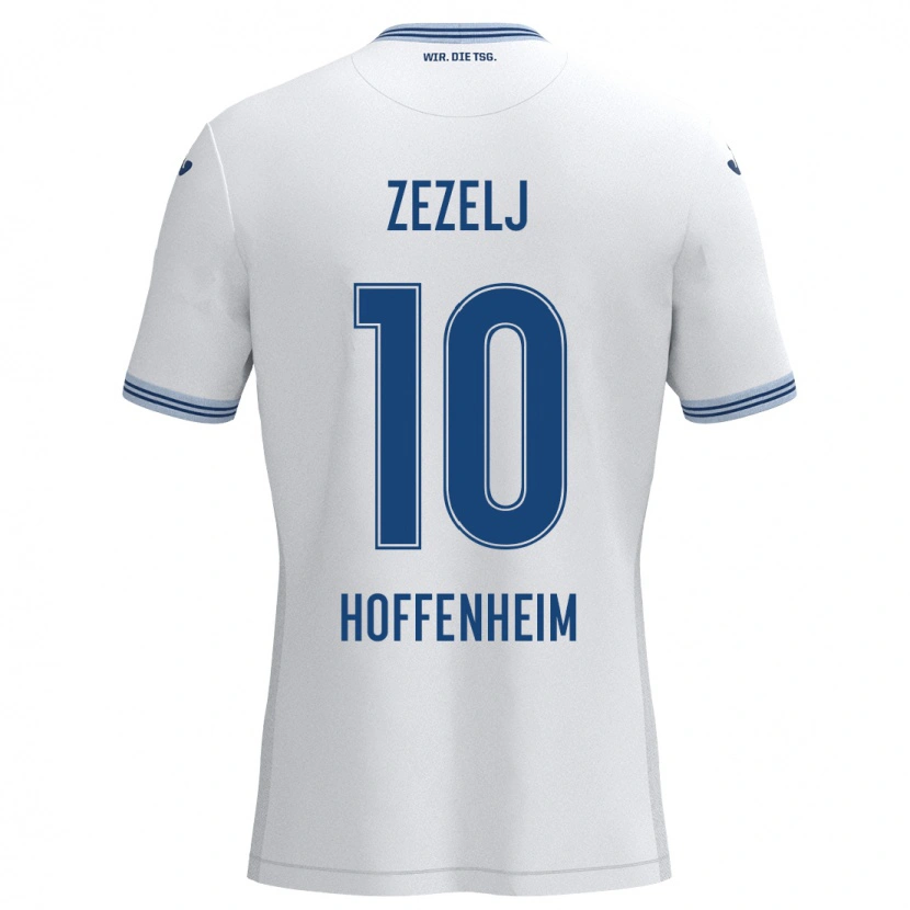 Danxen Kinder Neno Zezelj #10 Weiß Blau Auswärtstrikot Trikot 2024/25 T-Shirt Schweiz