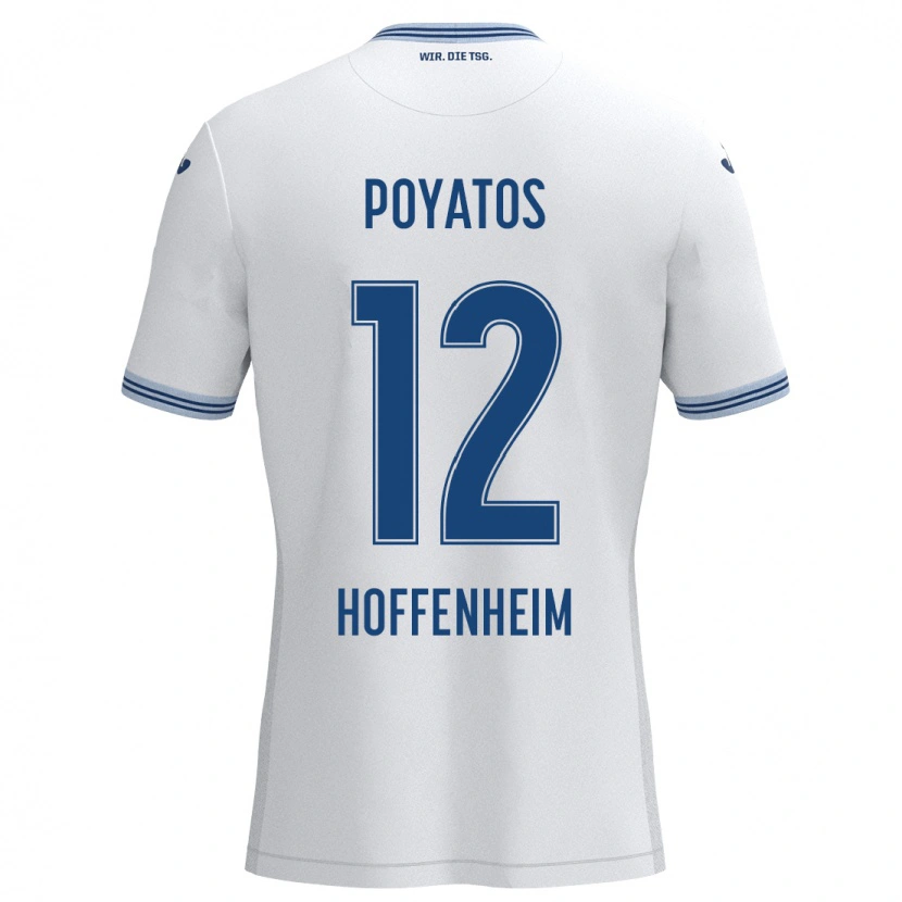 Danxen Kinder Miguel Poyatos #12 Weiß Blau Auswärtstrikot Trikot 2024/25 T-Shirt Schweiz