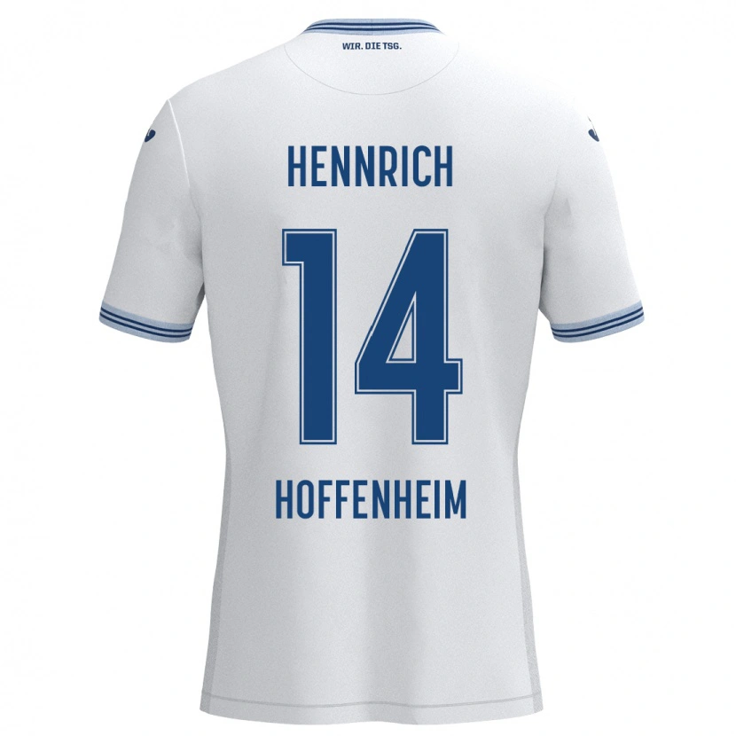 Danxen Kinder Paul Hennrich #14 Weiß Blau Auswärtstrikot Trikot 2024/25 T-Shirt Schweiz