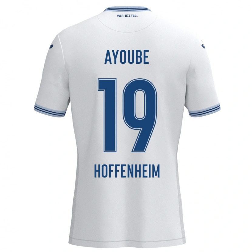 Danxen Kinder Ayoube Amaimouni-Echghouyab #19 Weiß Blau Auswärtstrikot Trikot 2024/25 T-Shirt Schweiz