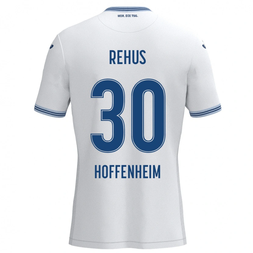 Danxen Kinder Milan Rehus #30 Weiß Blau Auswärtstrikot Trikot 2024/25 T-Shirt Schweiz