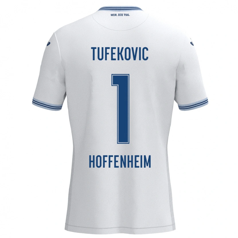 Danxen Kinder Martina Tufekovic #1 Weiß Blau Auswärtstrikot Trikot 2024/25 T-Shirt Schweiz