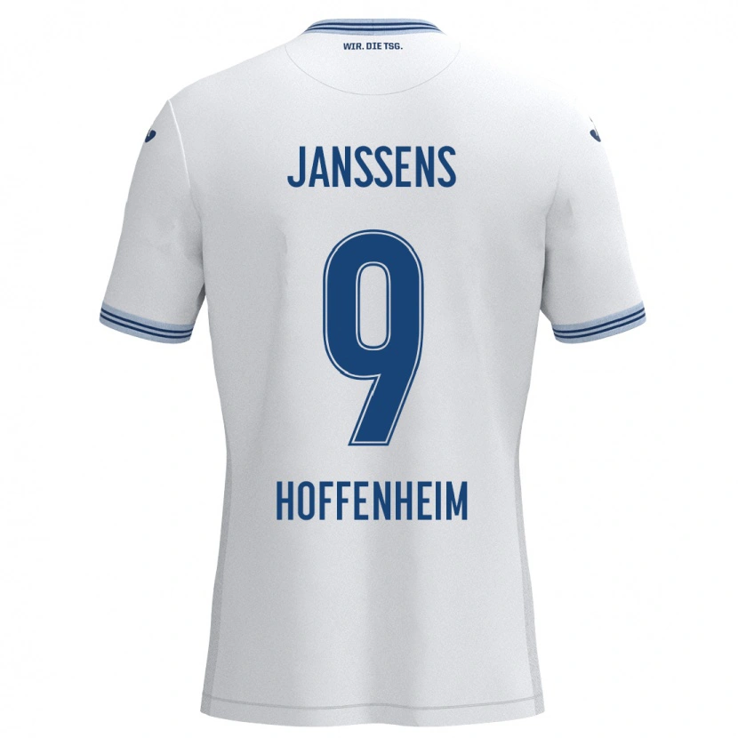 Danxen Kinder Jill Janssens #9 Weiß Blau Auswärtstrikot Trikot 2024/25 T-Shirt Schweiz