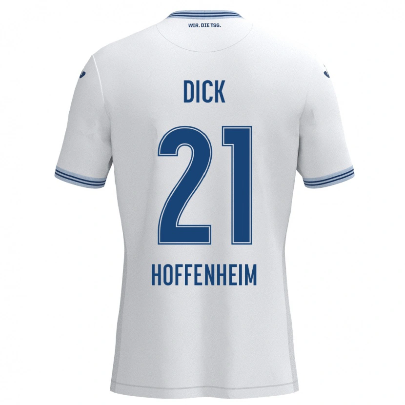 Danxen Kinder Laura Dick #21 Weiß Blau Auswärtstrikot Trikot 2024/25 T-Shirt Schweiz