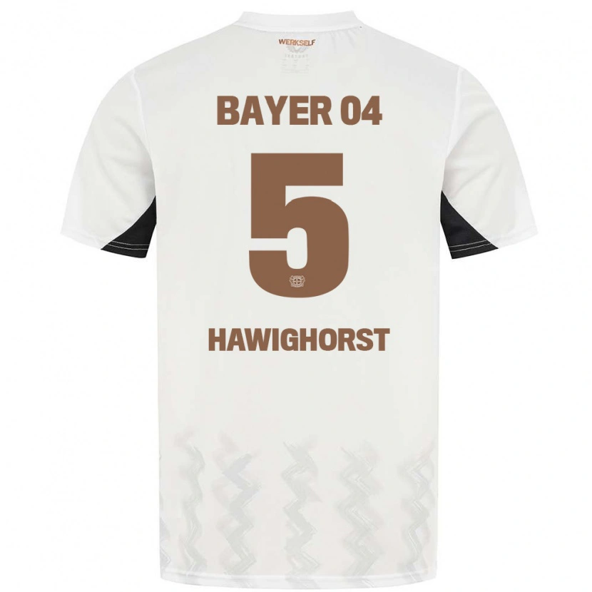 Danxen Kinder Ben Hawighorst #5 Weiß Schwarz Auswärtstrikot Trikot 2024/25 T-Shirt Schweiz