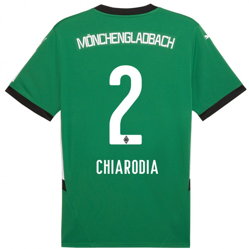 Danxen Kinder Fabio Chiarodia #2 Grün Weiß Auswärtstrikot Trikot 2024/25 T-Shirt Schweiz