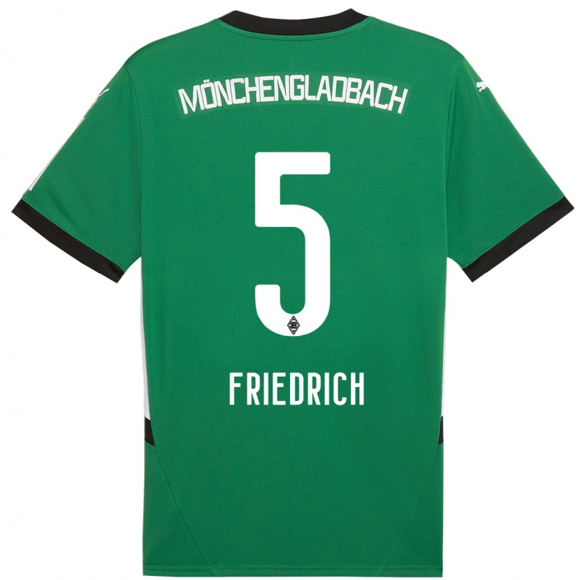 Danxen Kinder Marvin Friedrich #5 Grün Weiß Auswärtstrikot Trikot 2024/25 T-Shirt Schweiz