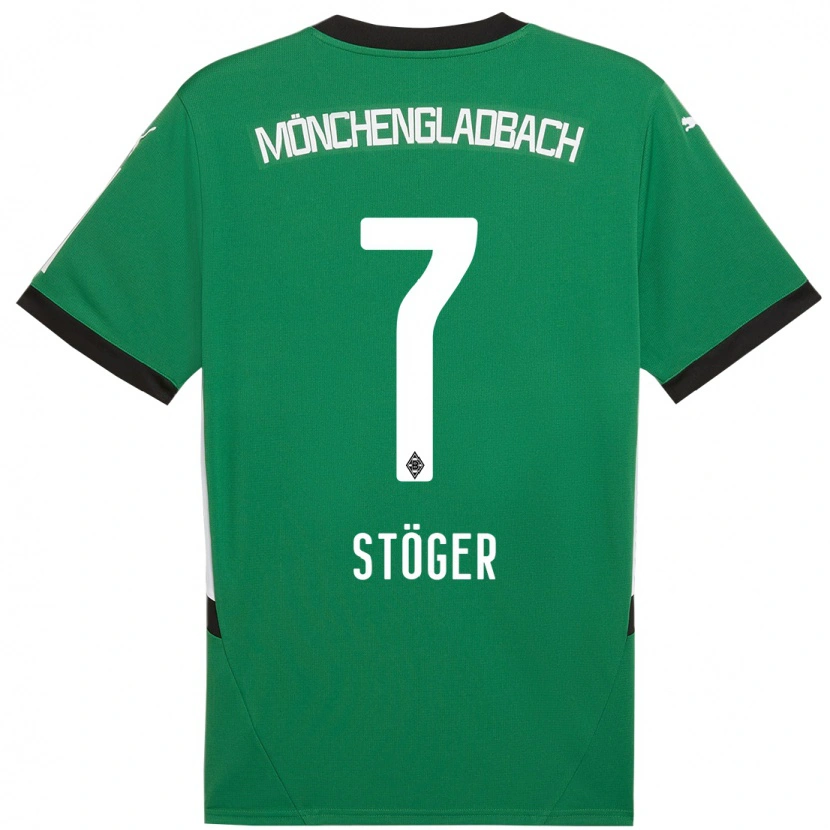 Danxen Kinder Kevin Stöger #7 Grün Weiß Auswärtstrikot Trikot 2024/25 T-Shirt Schweiz