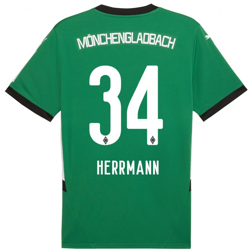 Danxen Kinder Charles Herrmann #34 Grün Weiß Auswärtstrikot Trikot 2024/25 T-Shirt Schweiz