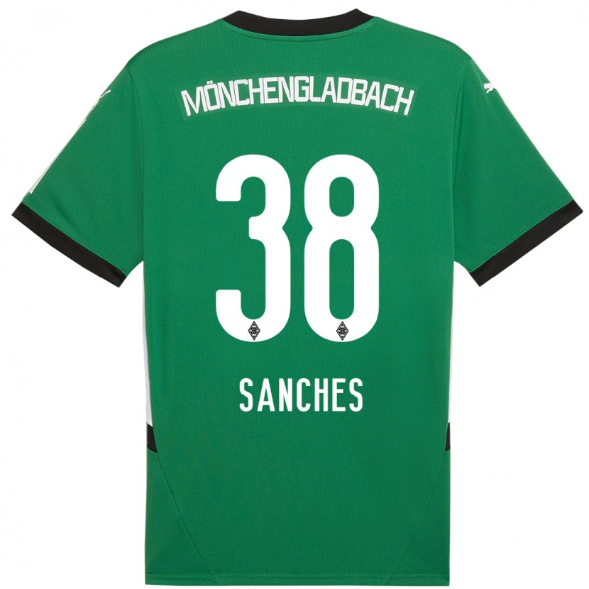 Danxen Kinder Yvandro Borges Sanches #38 Grün Weiß Auswärtstrikot Trikot 2024/25 T-Shirt Schweiz