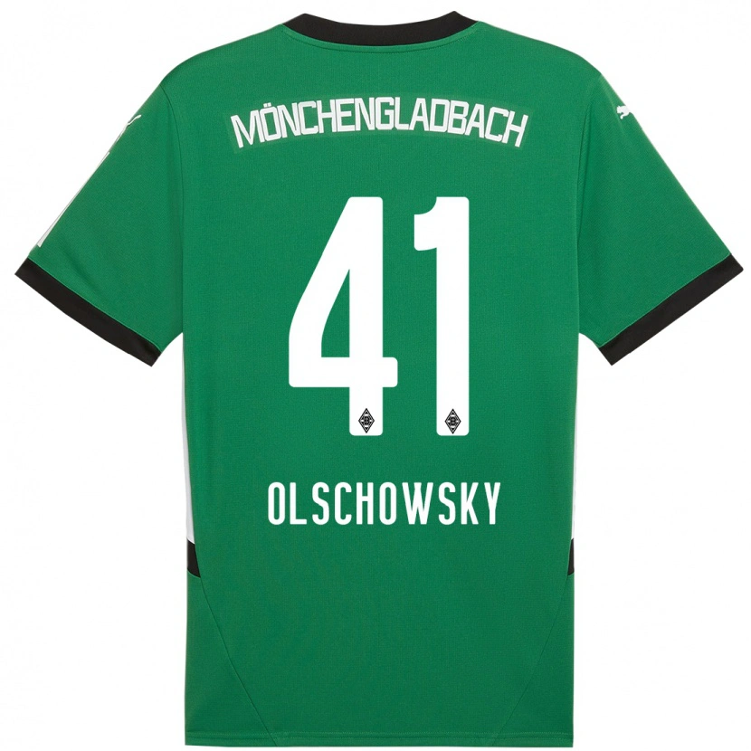 Danxen Kinder Jan Olschowsky #41 Grün Weiß Auswärtstrikot Trikot 2024/25 T-Shirt Schweiz