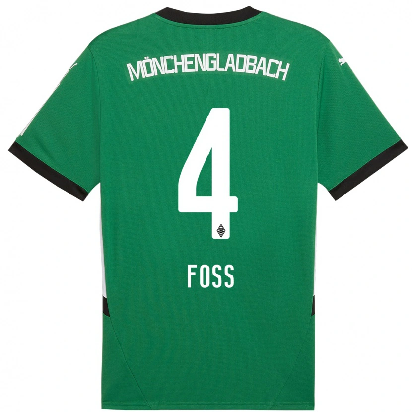 Danxen Kinder Jonathan Foss #4 Grün Weiß Auswärtstrikot Trikot 2024/25 T-Shirt Schweiz