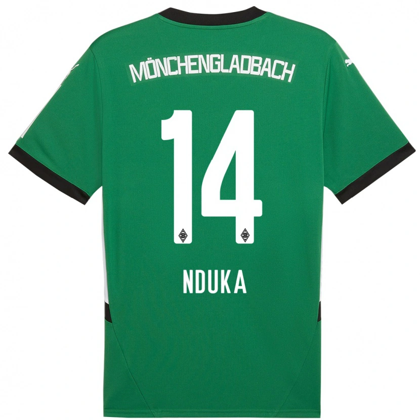 Danxen Kinder Michael Nduka #14 Grün Weiß Auswärtstrikot Trikot 2024/25 T-Shirt Schweiz