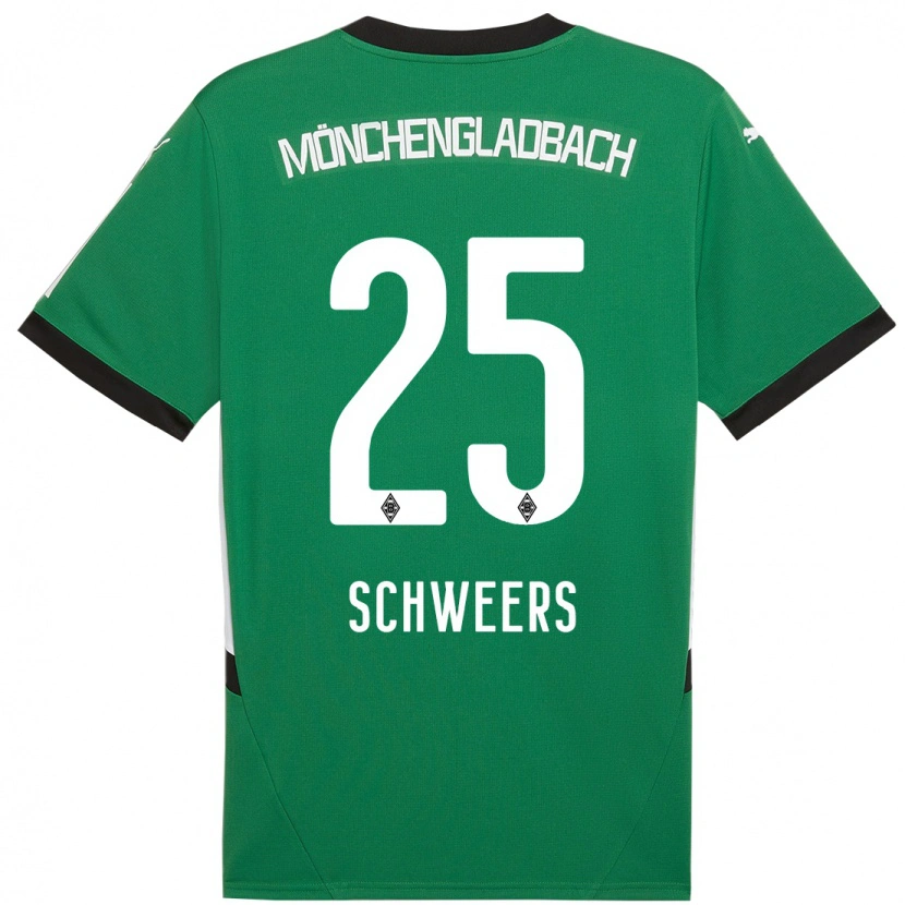 Danxen Kinder Lion Schweers #25 Grün Weiß Auswärtstrikot Trikot 2024/25 T-Shirt Schweiz